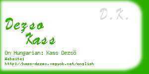 dezso kass business card