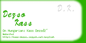 dezso kass business card